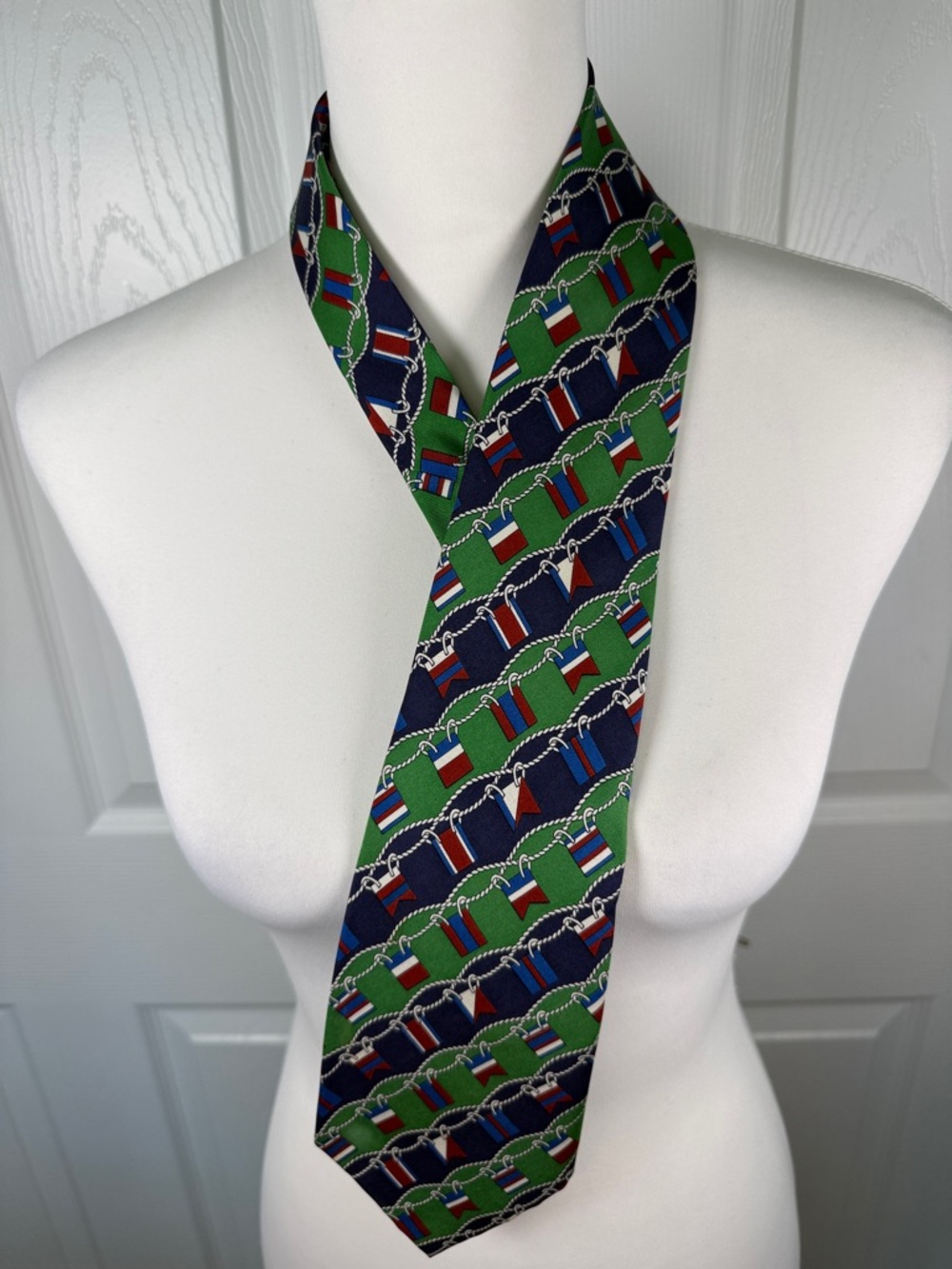 Vintage Polo Ralph Lauren handmade 100% Silk Nautical necktie